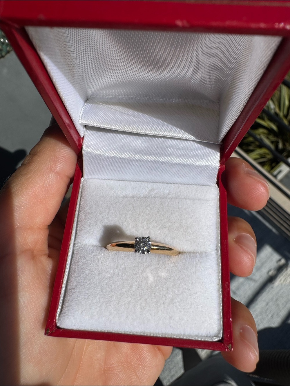 14K Gold Natural Diamond Solitaire Ring 0.23ct - Picture 3 of 8